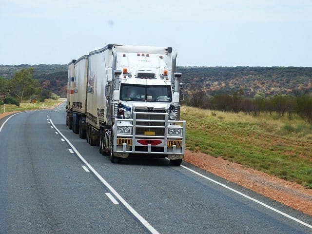 truck on empty road