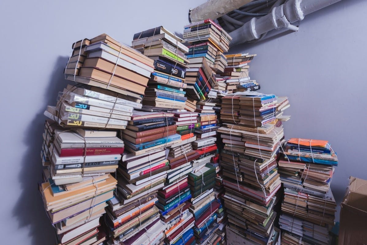 piles of books
